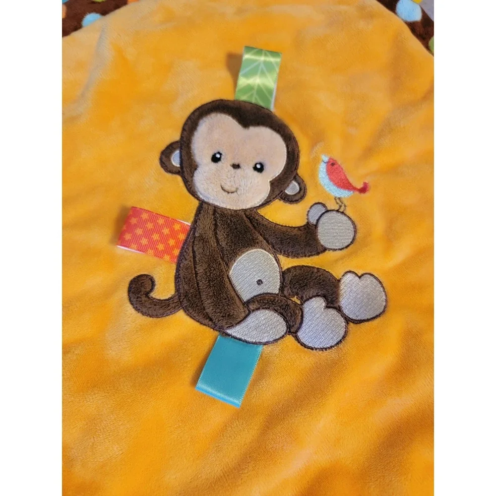 Mary Meyer Taggies Monkey Dots Lovey Security Blanket Plush Satin